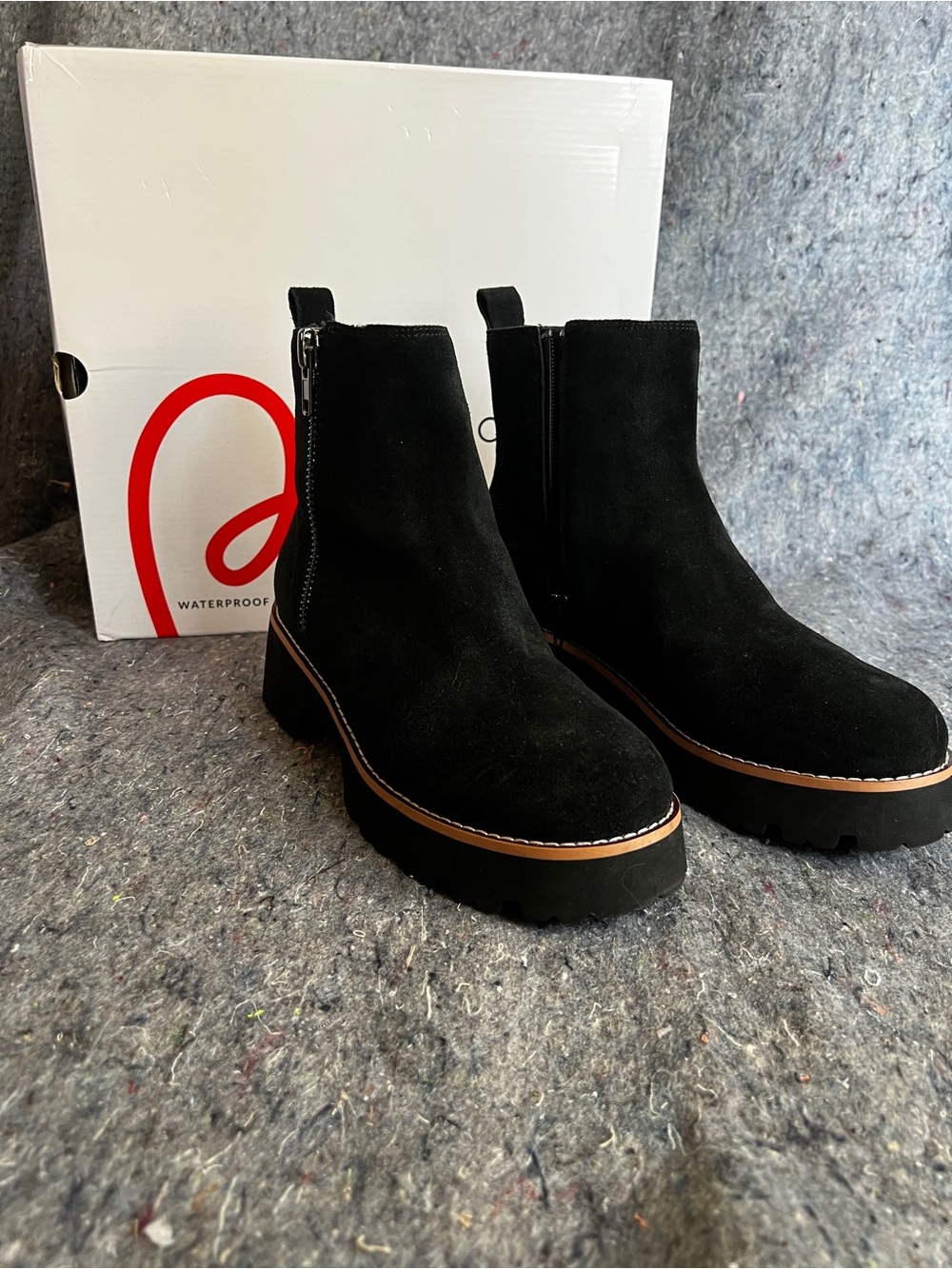 Blonde “ Valen” Black Suede Women's Ankle Boots with Side Zip